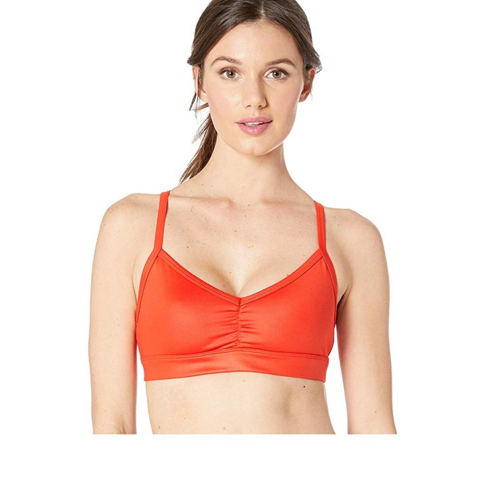 Alo Sunny Strappy Bra (Color: cherry pop glossy)